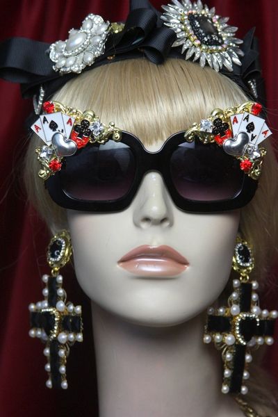 SOLD! 2778 Trendy Playing Cards Baroque Sided Sunglasses