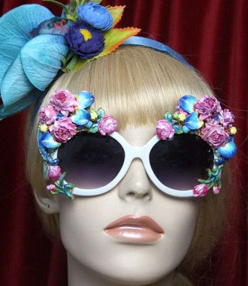 SOLD! 2818 Hand Painted Baroque Roses Funky Sunglasses