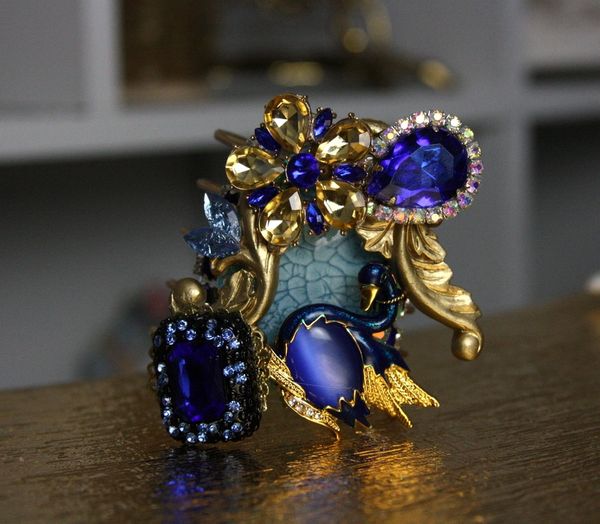 SOLD! 348 Stunning Cobalt blue Swan Swarovski Crystal Bangle Cuff