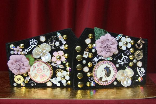 SOLD! 3143 Madam Coco Embellished Brooches Pink Waist Corset Belt