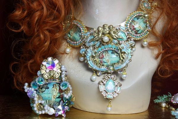 SOLD! 614 SET Victorian Cameo Roman Inspirtion Massive Statement Pearl Necklace