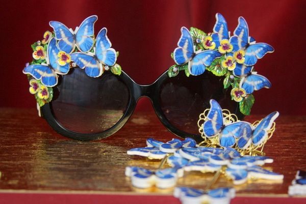 SOLD! 3160 Fancy Vivid Butterfly Hand Paonted Flower Summery Shades Sunglasses