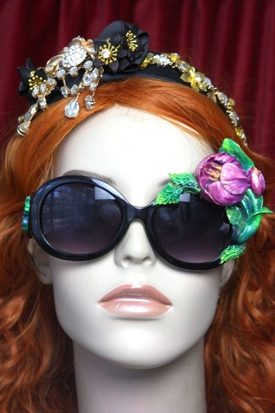 SOLD! 3248 Baroque Hand Painted Tulip Embellished Sunglasses