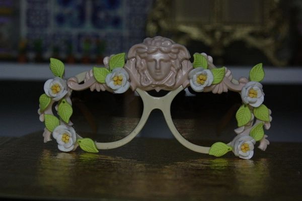 SOLD! 395 UV 400 Unisex Art Jewelry Zibellini Medusa Flower Unusual Unique Fancy Sunglasses