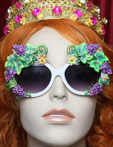 SOLD! 1975 Hand Painted Bee Impressive Grapes Embellished Sunglasses