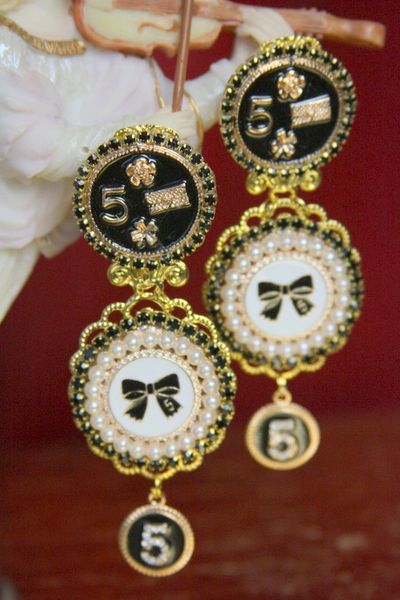 SOLD! 3749 Madam Coco Number 5 Massive Earrings