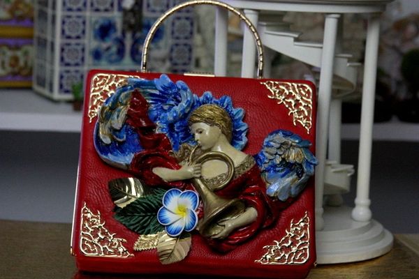 SOLD! 468 Art Nouveau One Of A Kind Fairy Hand Painted Sigar Box Trunk Handbag