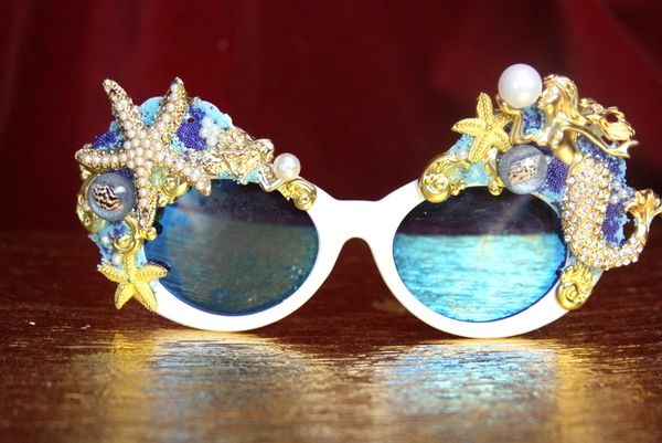 SOLD! 3916 Mermaid Nautical Unusual Embellished Sunglasses