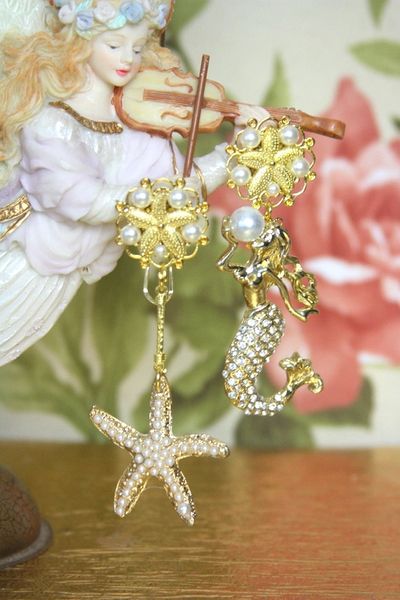 SOLD! 3998 Baroque Irregular Pearl Mermaid Nautical Studs Earrings