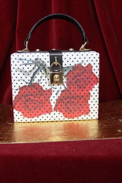 SOLD! 3333 Polka Dot White with Red Roses Purse/Handbag