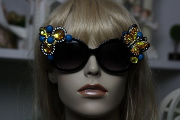 SOLD! 549 Rhinestone Butterfly Crystal Unusual Fancy Sunglasses Eye Wear UV400