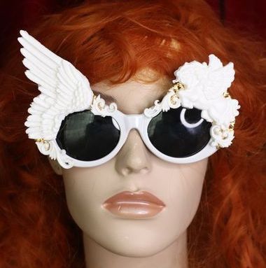 SOLD! 4693 Baroque White Winged Pegasus Baroque Sunglasses