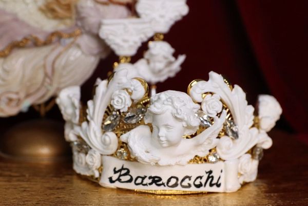 SOLD! 4746 Baroque White Chubby Cherubs Angels Barocchi Crown