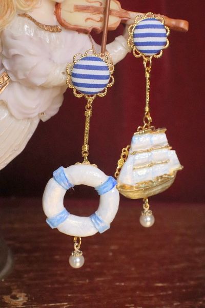 SOLD! 4935 Nautical Marine Ship Studs Earrings