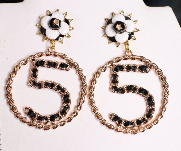 SOLD! 4963 Madam Coco Number 5 Camellia Studs Earrings