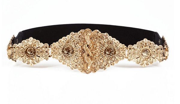 5026 Baroque Runway Designer Inspired Gold Filigree Waist Gold Belt Size S, L, M