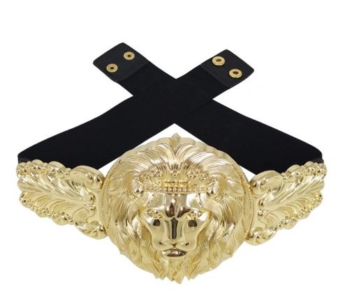 5105 Baroque Runway Designer Inspired Gold Huge Lion Waist Gold Belt Size S, L, M