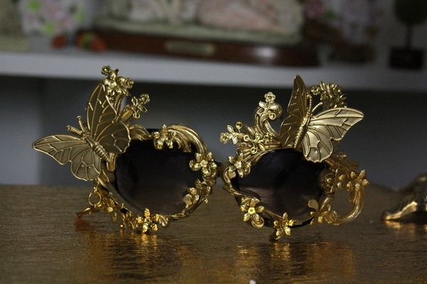 SOLD! 666 Total Baroque Gold Filigree Butterfly Flower Embellished Sunglasses UV400