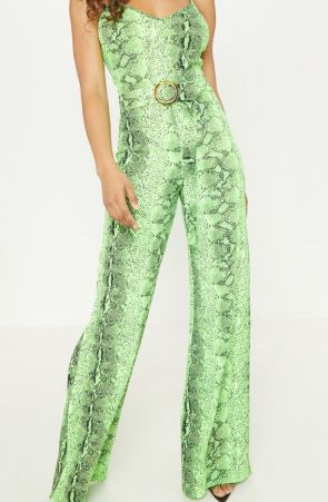 4409 Trendy Designer Bright Snake Print Jumpsuit