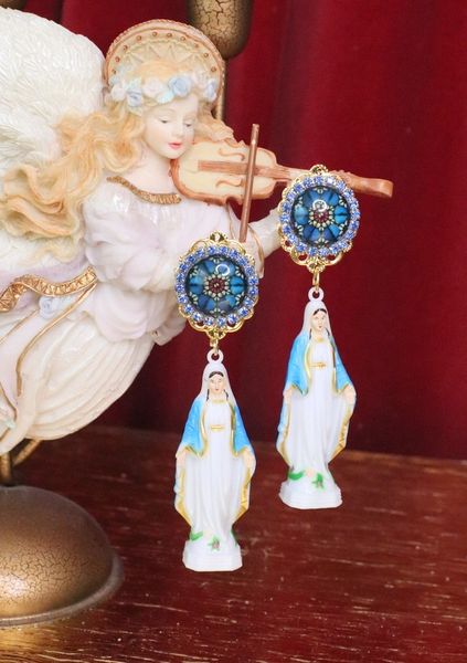 SOLD! 5566 Madonna Virgin Mary Light Weight Studs Earrings