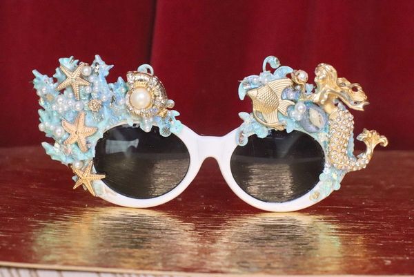 SOLD! 5686 Baroque Mermaid Nautical Coral reef Embellished Sunglasses