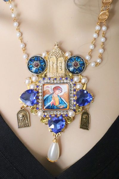 SOLD! 5743 Virgin Mary Madonna Icon Elegant Pendant Necklace