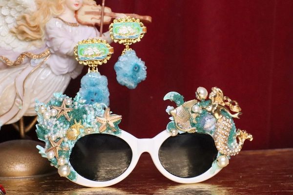 SOLD! 5778 Baroque Mermaid Nautical Coral reef Embellished Sunglasses