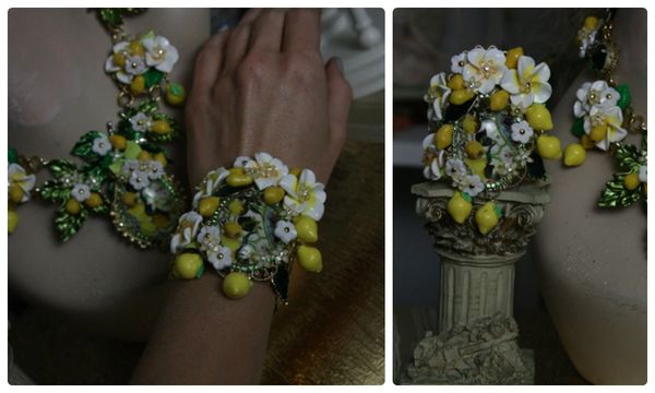 SOLD! 712 Bangle Spring 2016 Lemon Fruit Flower Bracelet