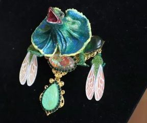 SOLD! 5907 Art Jewelry Hand Painted 3D Effect Vivid Dragon Genuine Opal Brooch