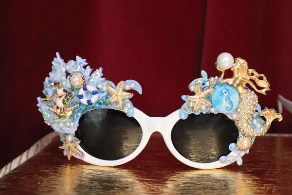 SOLD! 6126 Baroque Mermaid Nautical Coral reef Embellished Sunglasses
