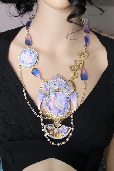SOLD! 6309 Set Of Genuine Tourmaline Pastel Lavender Masquerade Fairy Mystical Pendant Necklace+ Earrings