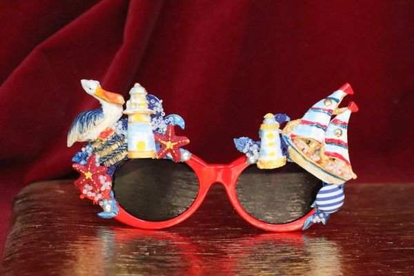 SOLD! 6333 Nautical Pelican Ship Embellished Sunglasses