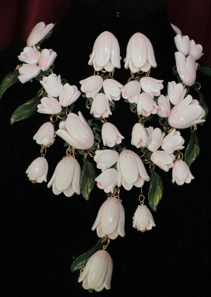 SOLD! 6430 Magnolia Irregular Hand Painted Massive Studs Earrings