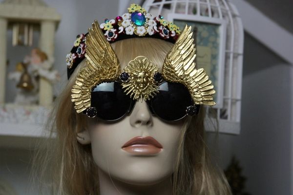 SOLD! 797 Unisex Men Unique Art Nouveau Medusa Winged Gold Fancy Sunglasses Eye Wear