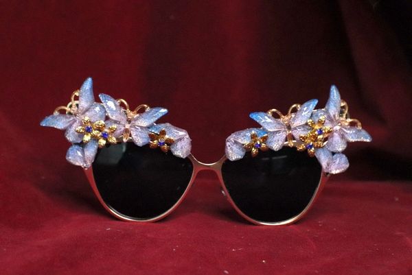 SOLD! 6661 Baroque Iridescent Butterfly Fancy Embellished Sunglasses