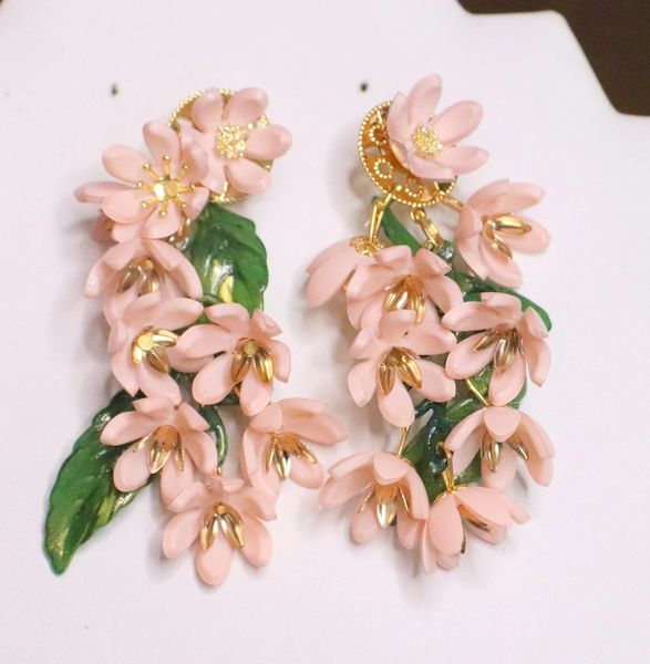 SOLD! 6712 Baroque Dangle Flower Massive Studs Earrings