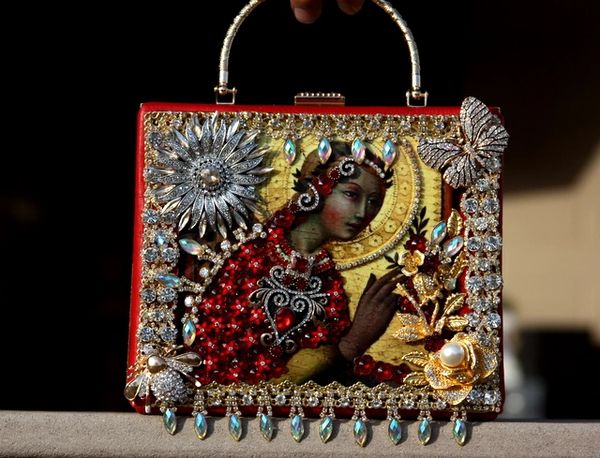 SOLD! 816 Italian Renaissance Swarovski Crystal Embellished One Of A Kind Cigar Box Crossbody Handbag