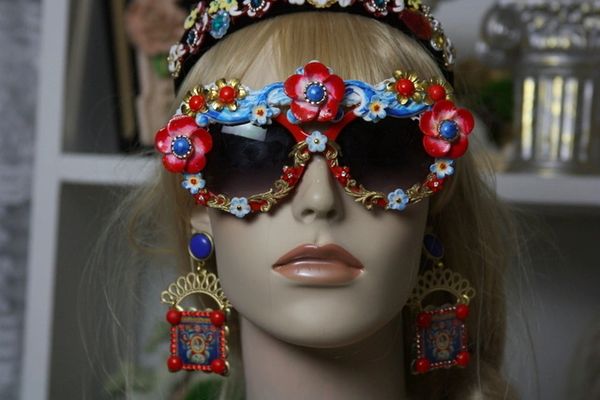 SOLD! 829 Hand Painted Embellished Fancy Sunglasses