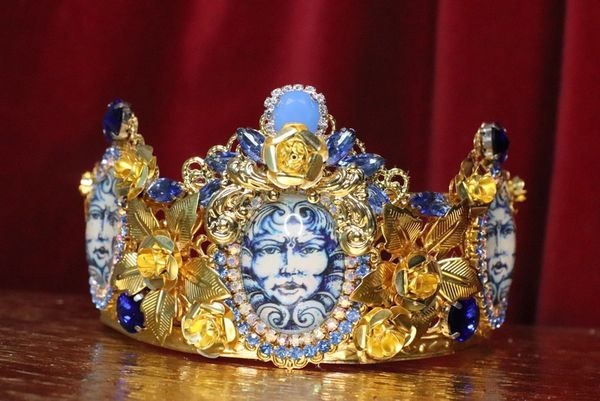 SOLD! 6915 Baroque Medusa Cameo Crown Headband