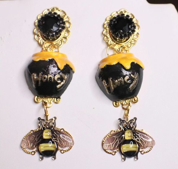 SOLD! 6939 Baroque Honey Bee Long Earrings