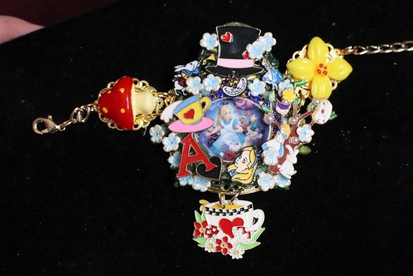 SOLD! 6947 Alice In Wonderland Embellished Adjustable Bracelet