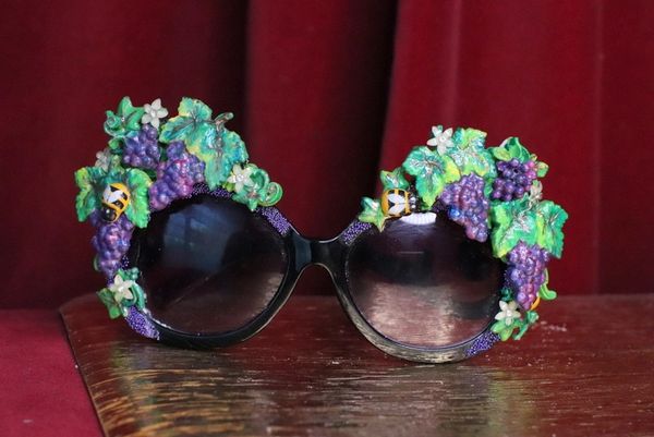 SOLD! 7058 Baroque Grapes Hand Painted Embellished Embellished Sunglasses