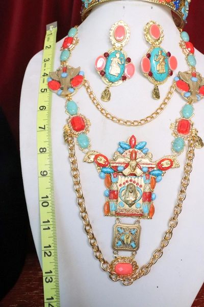 Egyptian revival turquoise pharaoh huge necklace 2020 | Zibellini Handmade Jewelry | Worldwide ...