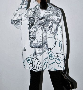 7712 Runway 2020 Grunge Style Over-sized White Shirt Size Us4-Us10