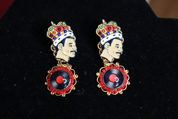 SOLD! 7738 Queen Freddie Mercury Roses Rock Earrings Studs