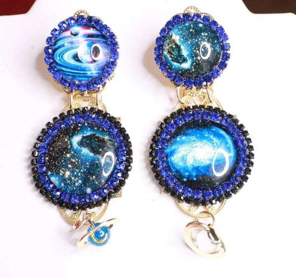 SOLD! 8072 Celestial Planets Cameo Satellite Cameo Earrings