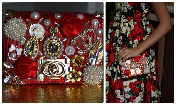 SOLD! 955 KIDS Madam Coco Brooches Enamel Eye-Catch Red Fairy Purse Handbag