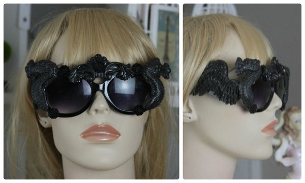 SOLD! 961 Unisex Men Unique Winged Black Dragon Fancy Sunglasses Eye Wear