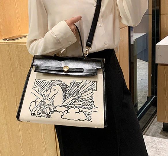 hermes bag with horse print