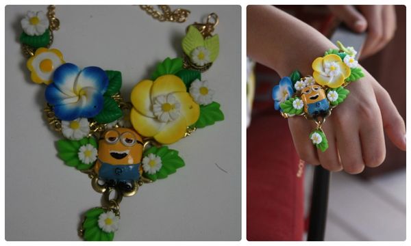 SOLD! 977 BRACELET Minions Kids Flower Embellished Bracelet